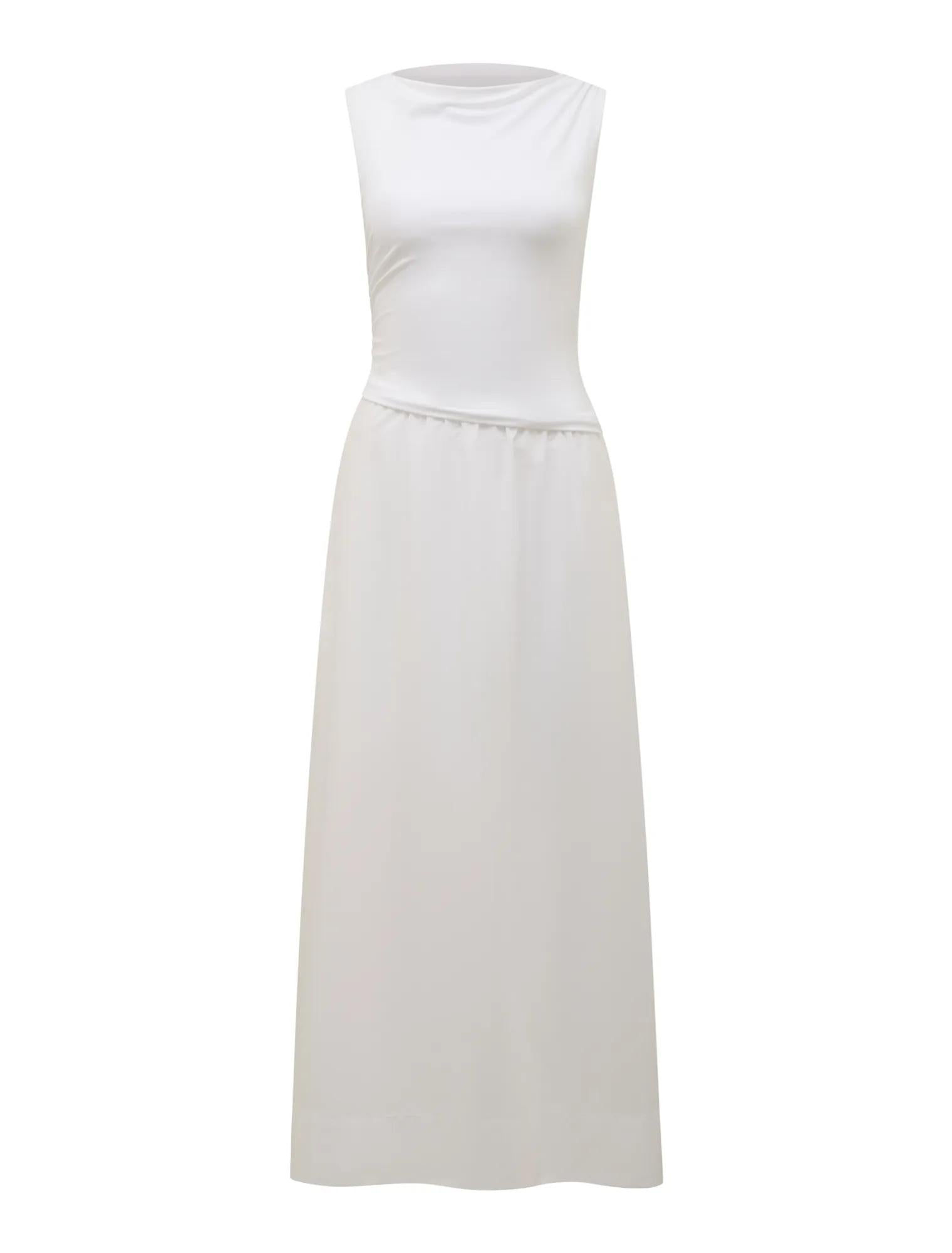 Felicity Asymmetric 2-in-1 Midi Dress Porcelain_mannequin