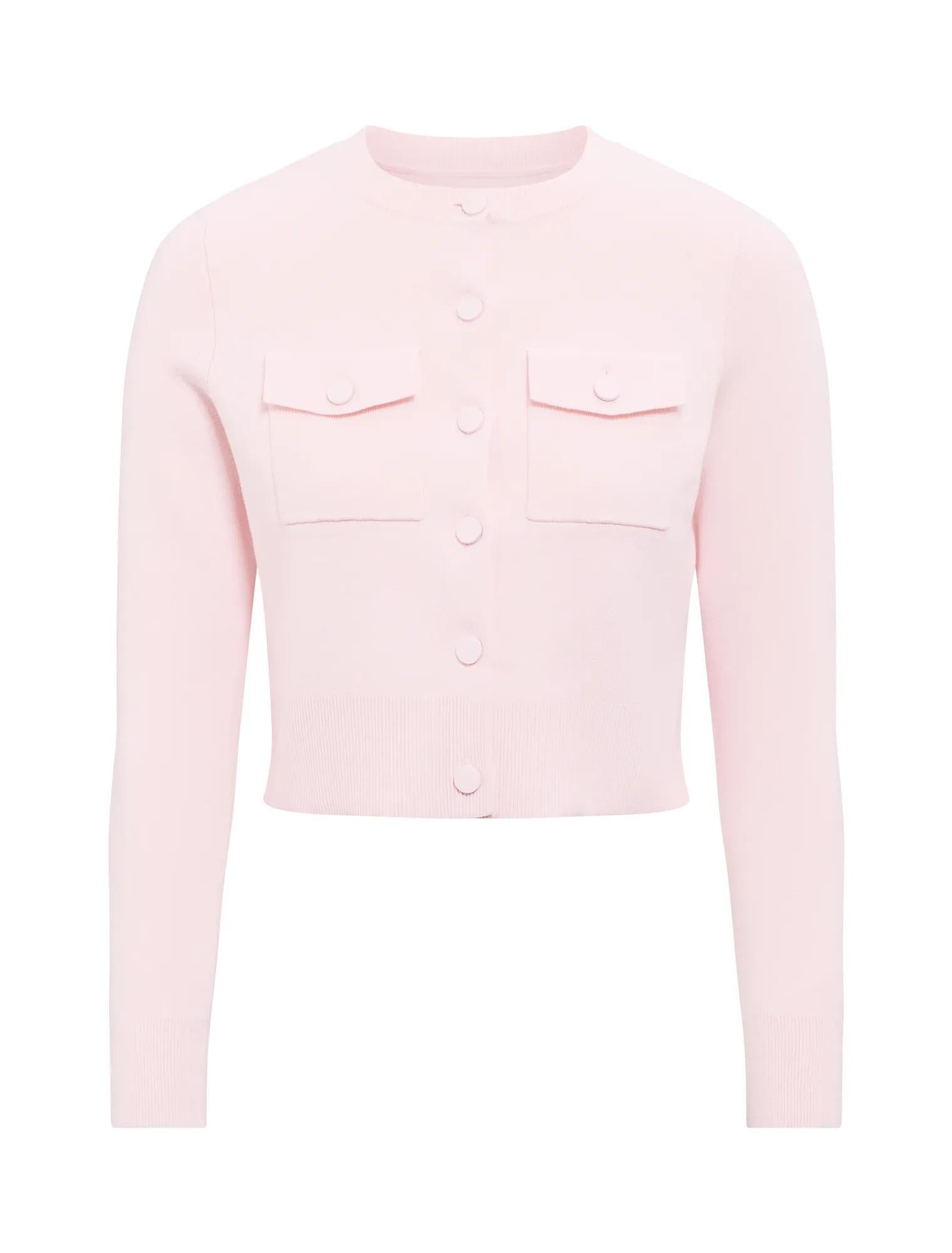 Aria Pocket Detail Cardigan Soft Pink Co Ord_mannequin