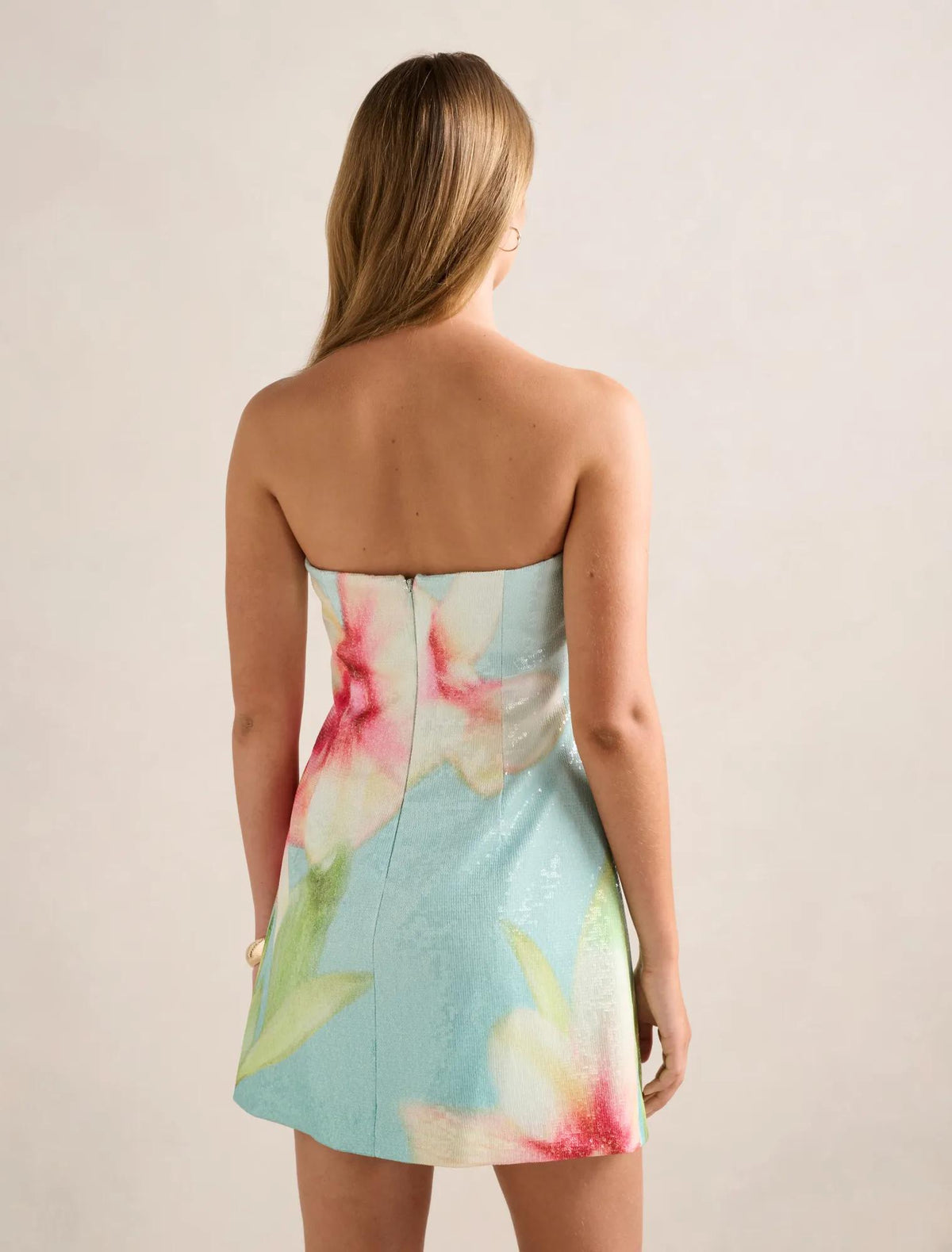 Ria Strapless Sequin Mini Dress Capella Floral