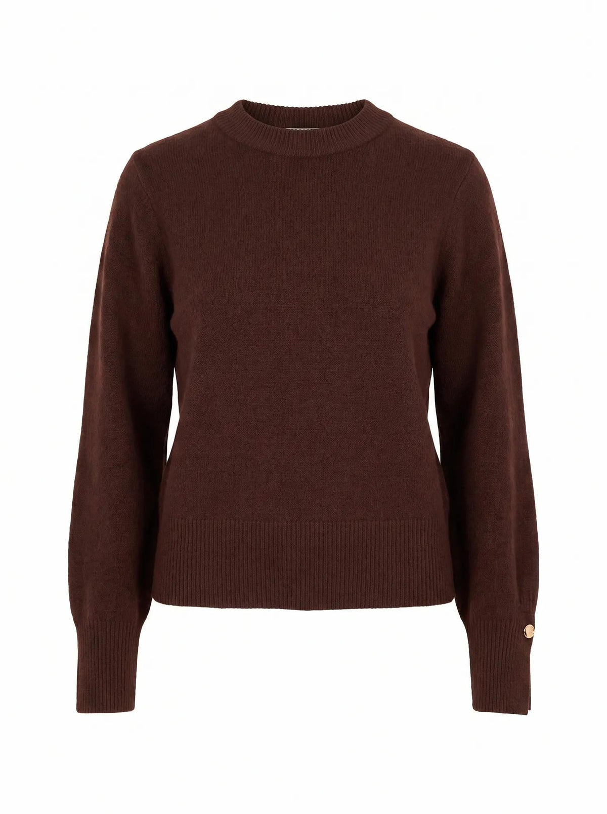Ellie Cuff Detail Sweater Chocolate