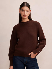 Ellie Cuff Detail Sweater Chocolate