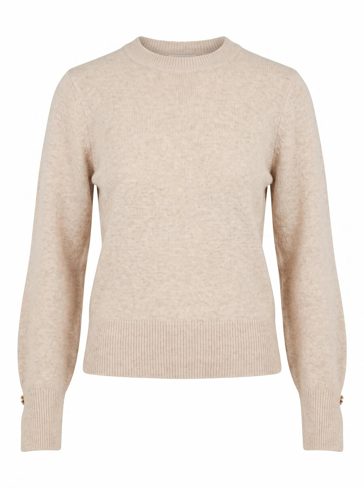 Ellie Cuff Detail Sweater Neutral Oatmeal