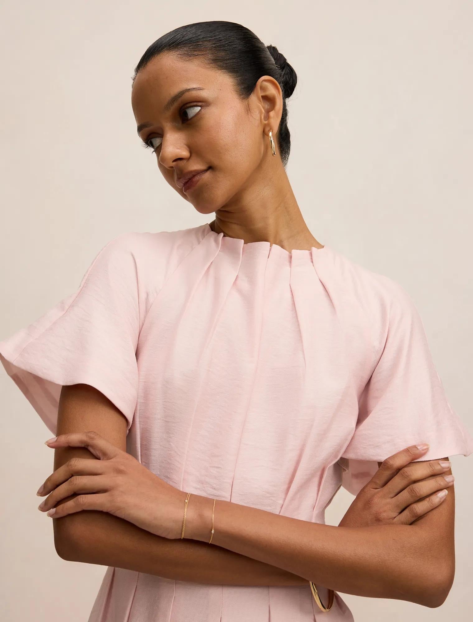 Everly Petite Seam Detail Midi Mauve Chalk