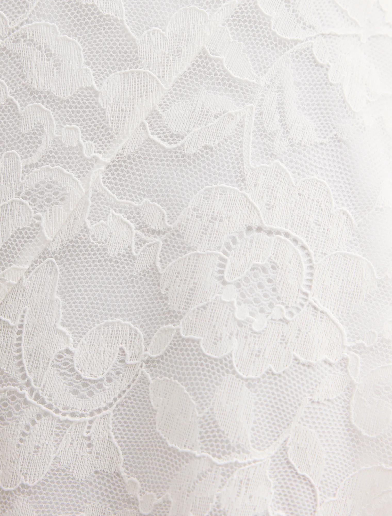 Desiree Lace Asym Dress White