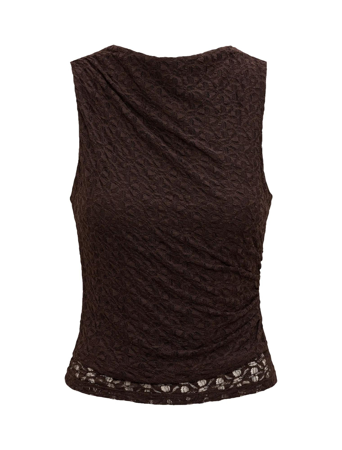 Tahlia Textured Lace Tank Chocolate Co-ord_mannequin