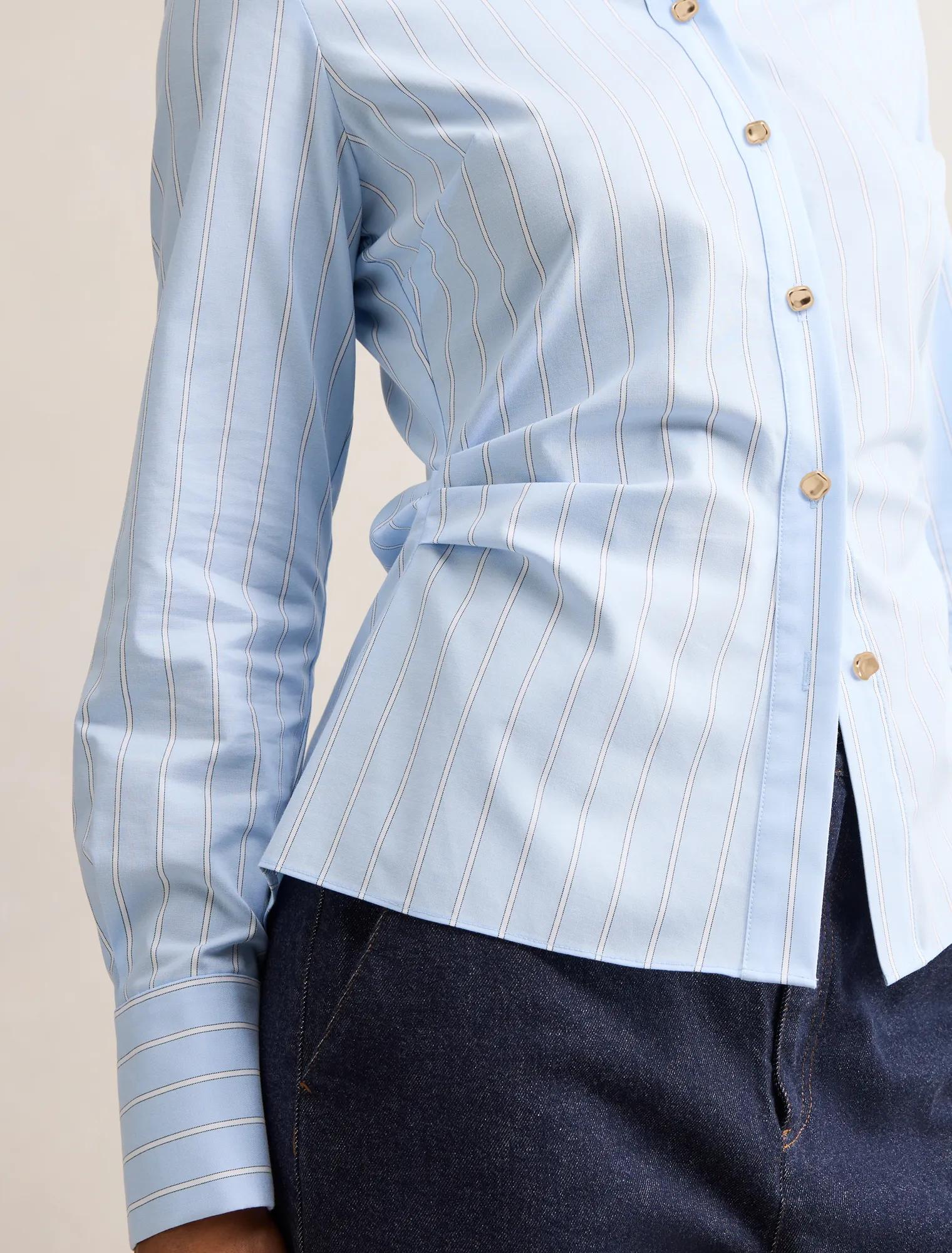 Ange Slim Fitted Shirt Blue Stripe