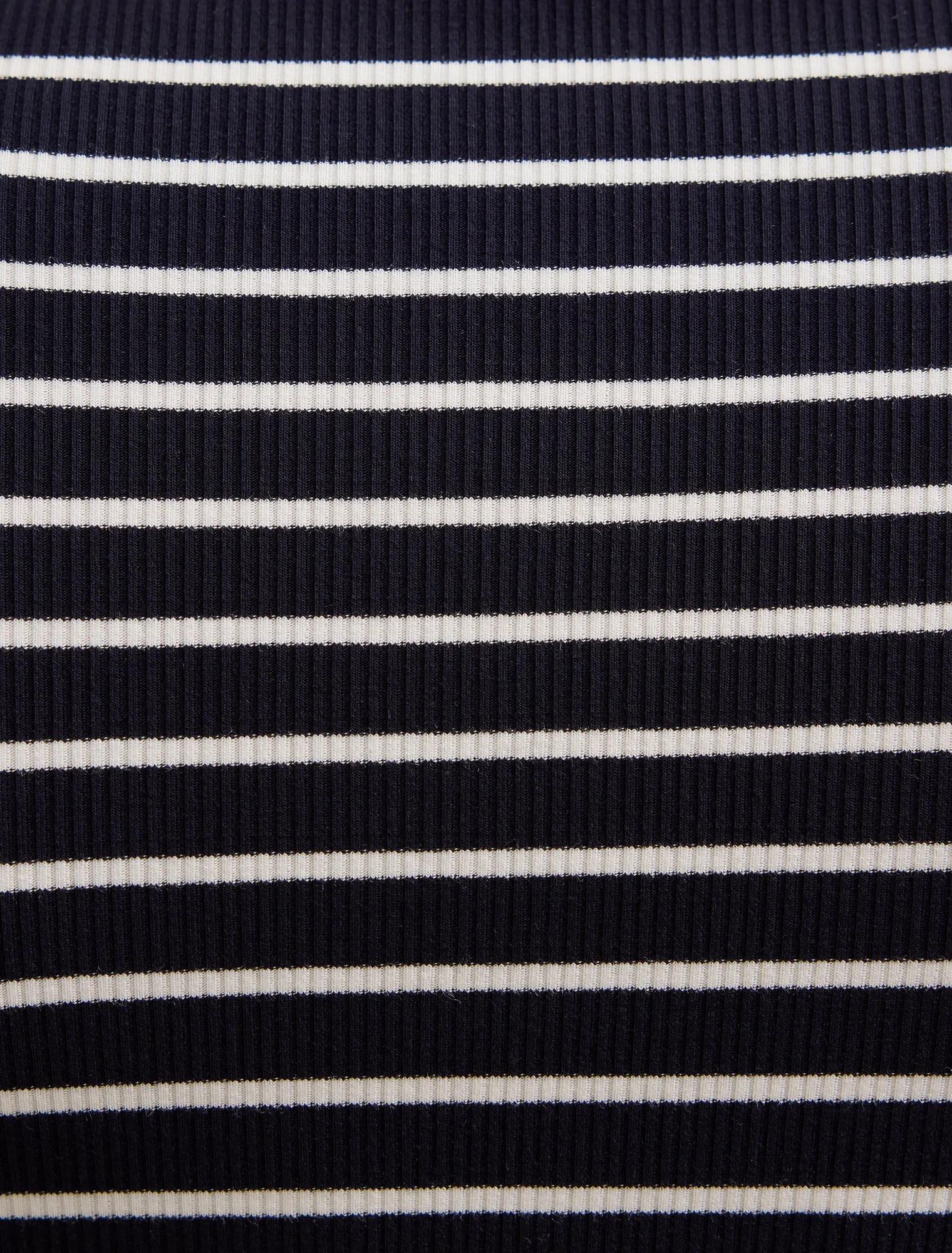 Jasmine Straight Neck Top Navy / Porcelain Stripe