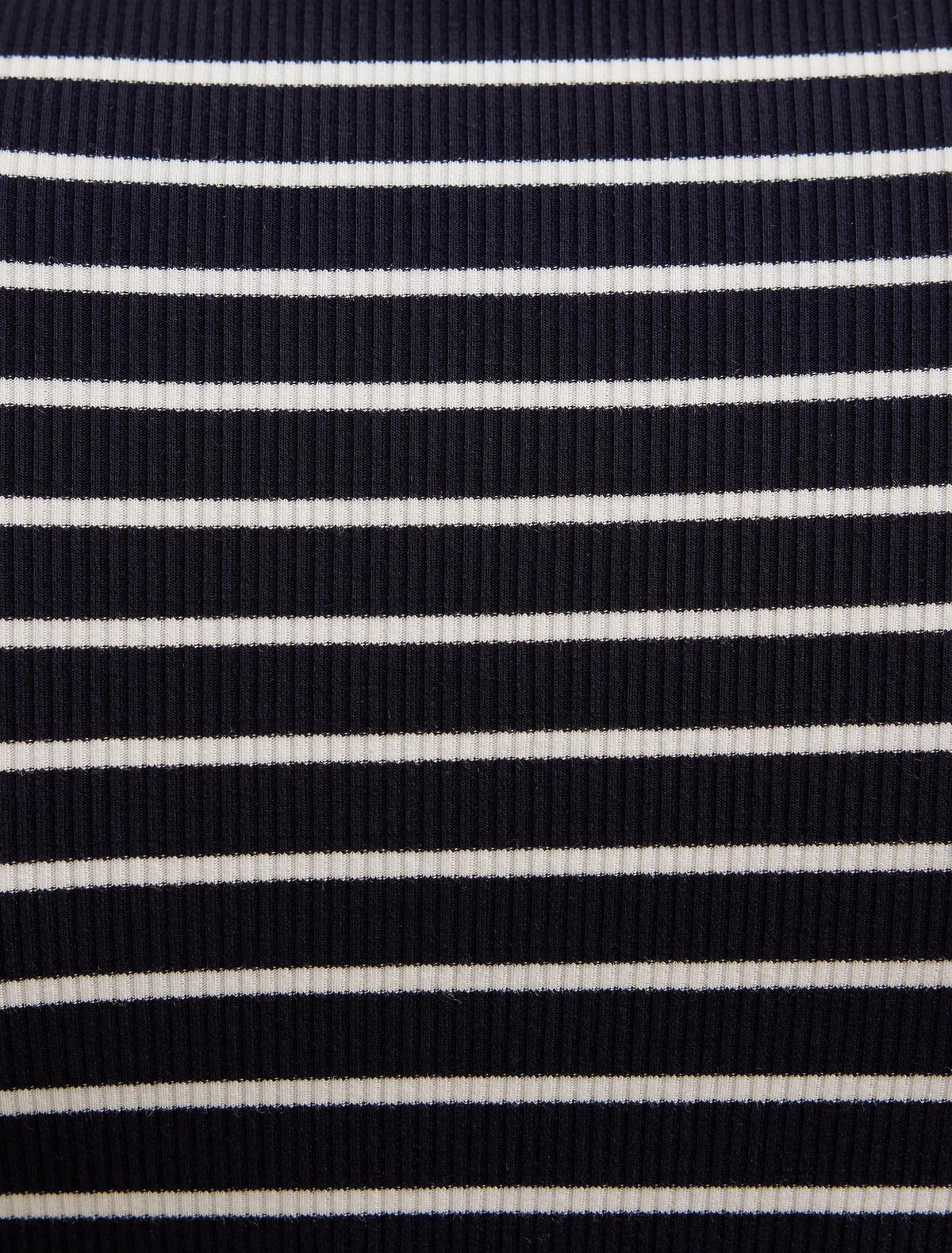 Jasmine Straight Neck Top Navy / Porcelain Stripe