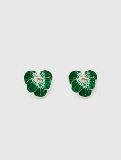 Isobel Pretty Flower Earrings Olive_mannequin