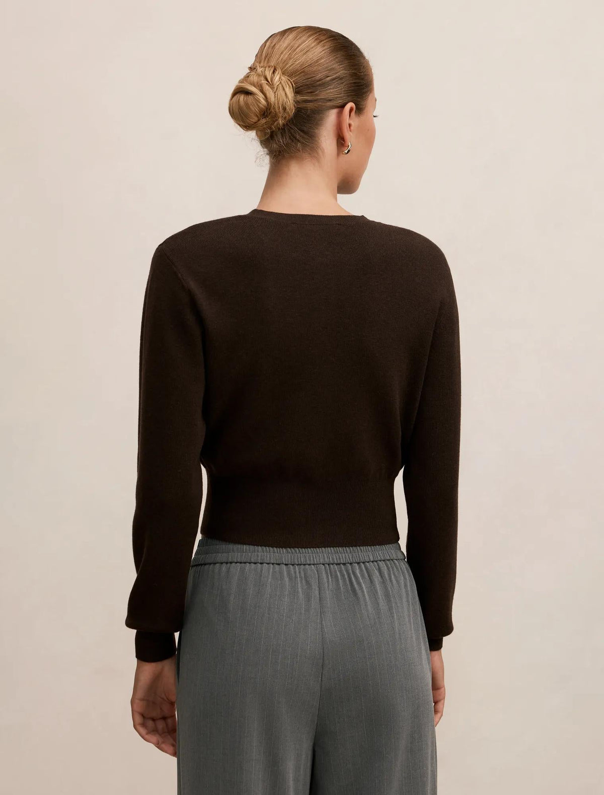 Poppy Cinched Waist Cardigan Chocolate