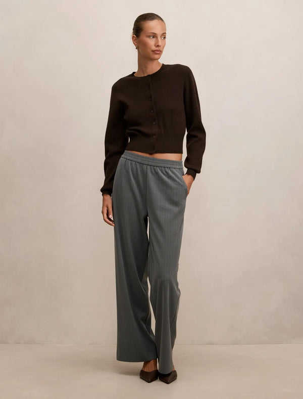 Poppy Cinched Waist Cardigan Chocolate