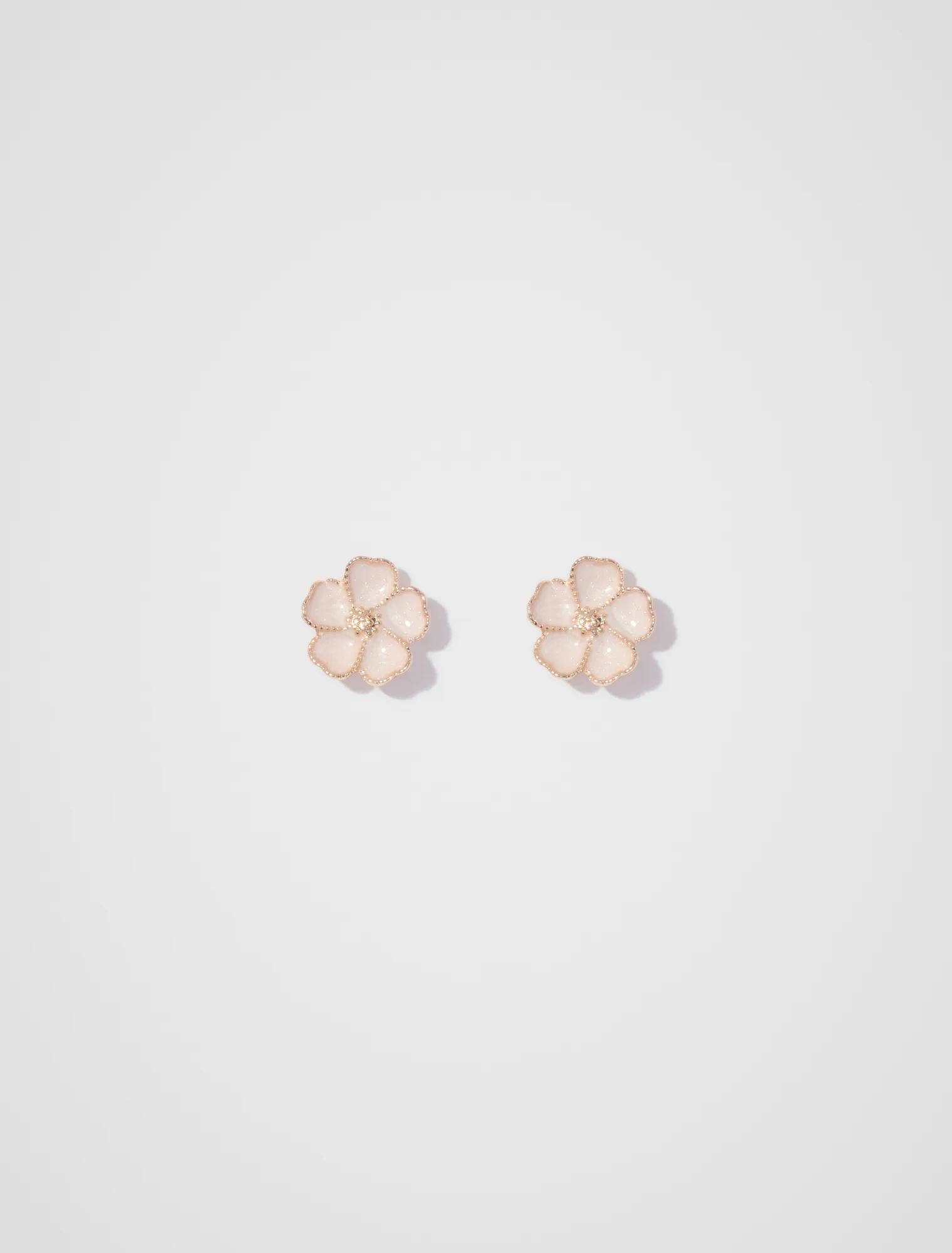 Florence Flower Stud Earrings Ivory/Gold_mannequin