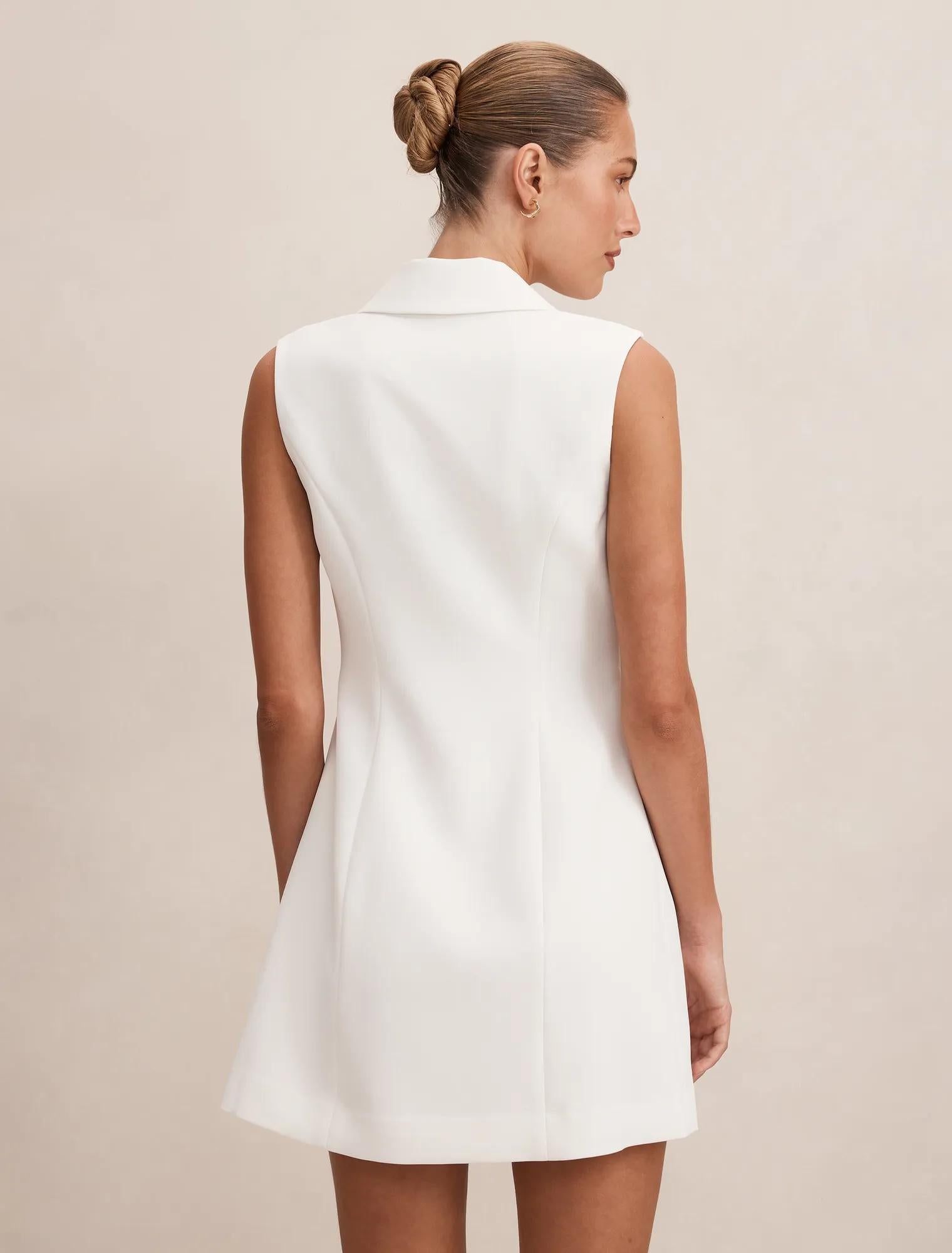 Winslet Wrap Blazer Mini Dress Porcelain