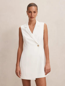 Winslet Wrap Blazer Mini Dress Porcelain