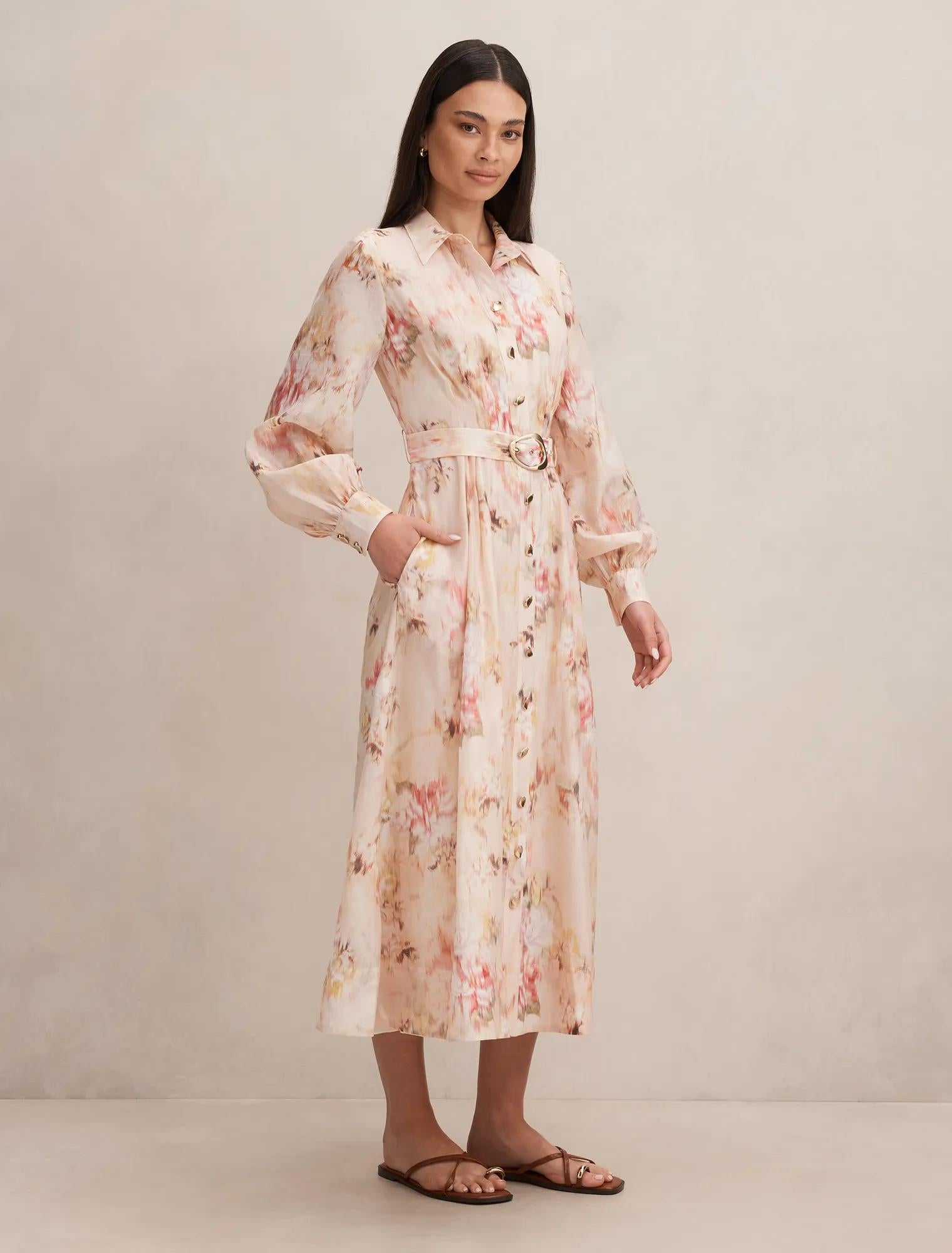 Terese Printed Shirt Dress Wynora Floral