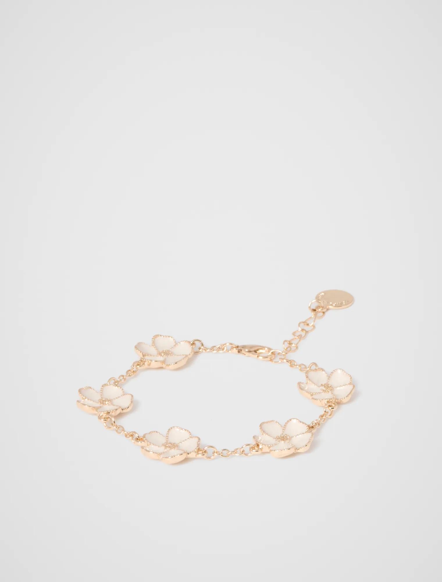 Florence Flower Bracelet Ivory/Gold_mannequin