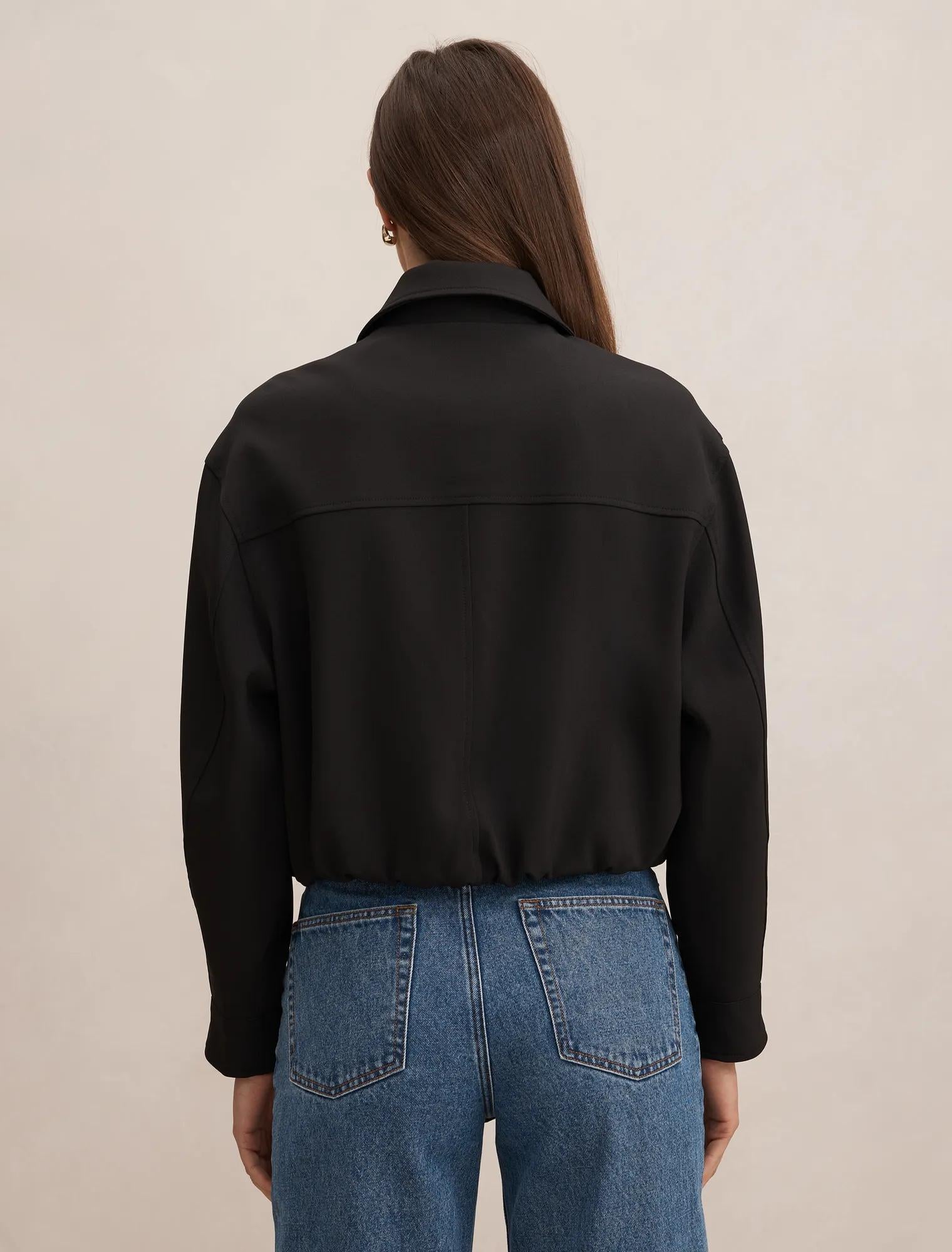 Alexia Top Collar Jacket Black