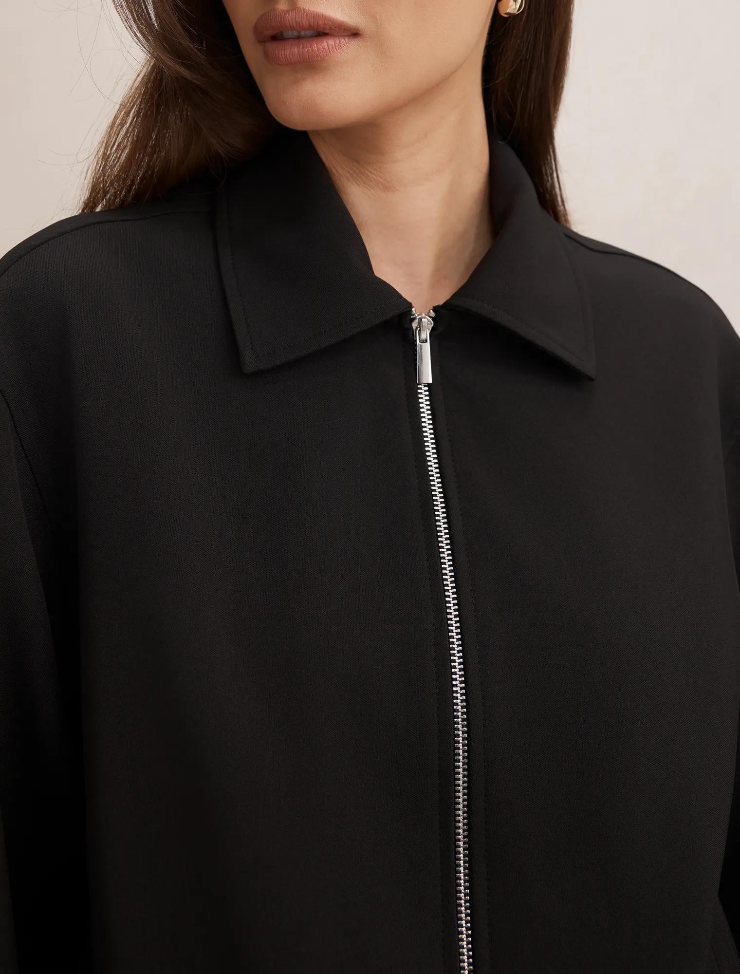 Alexia Top Collar Jacket Black
