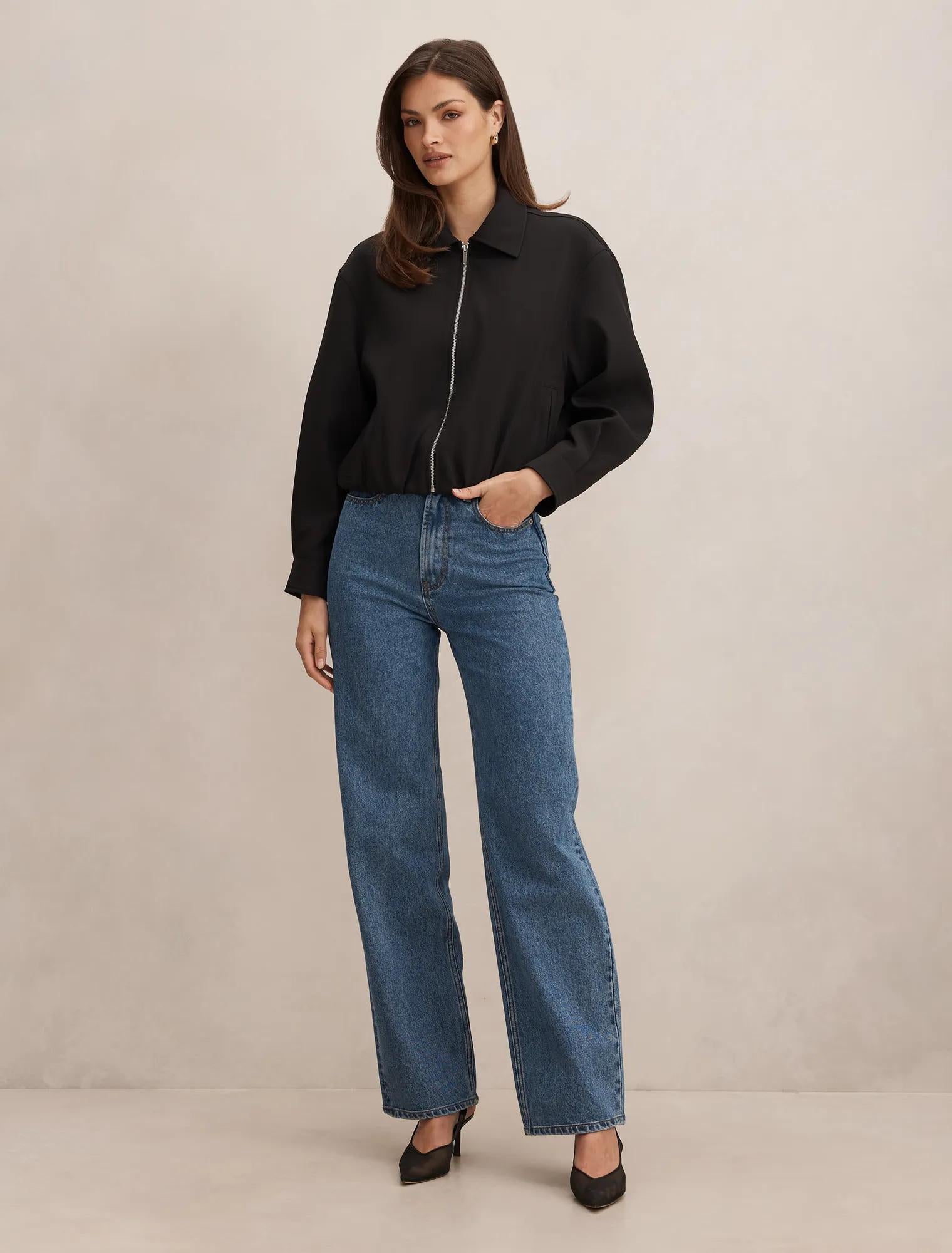 Alexia Top Collar Jacket Black