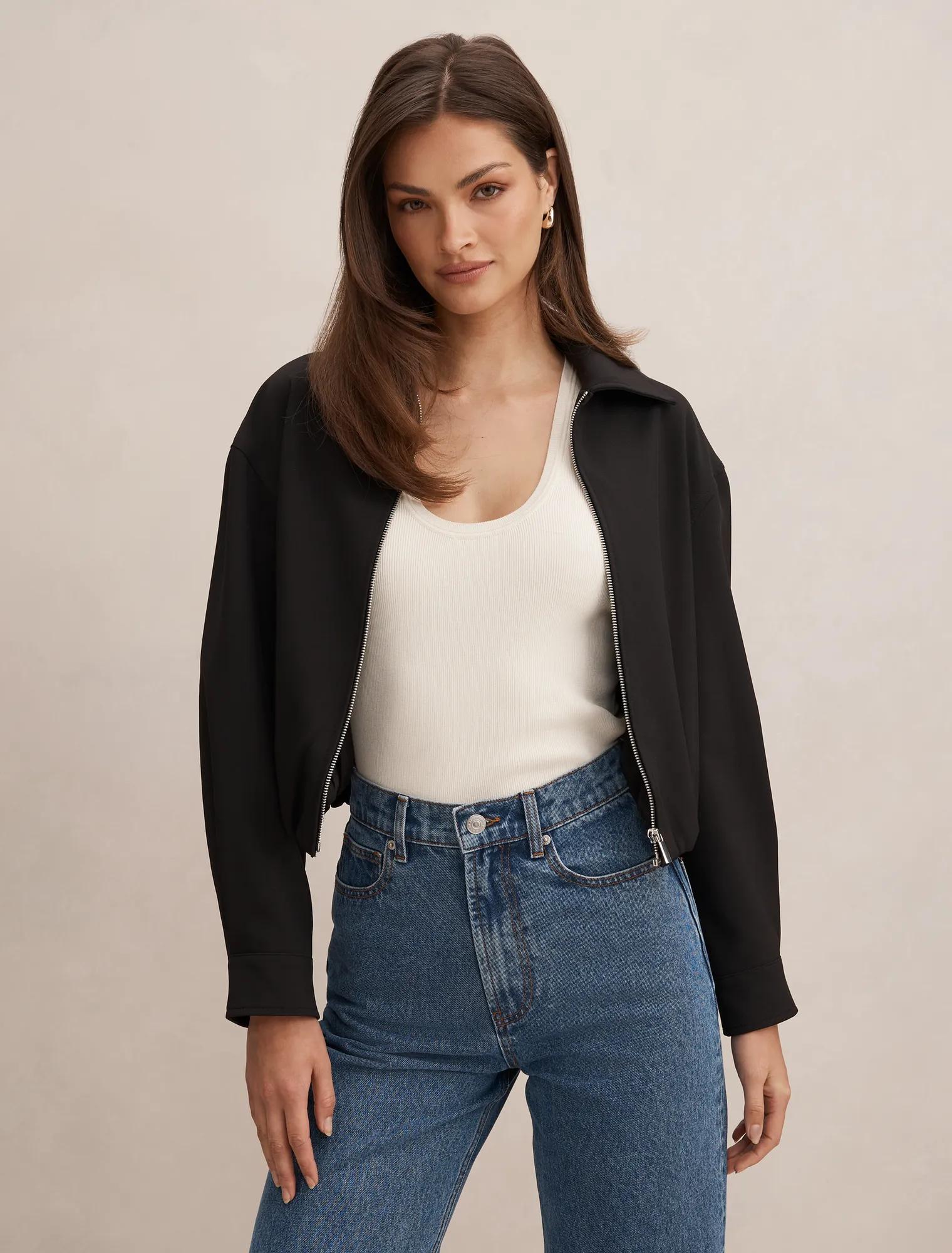 Alexia Top Collar Jacket Black