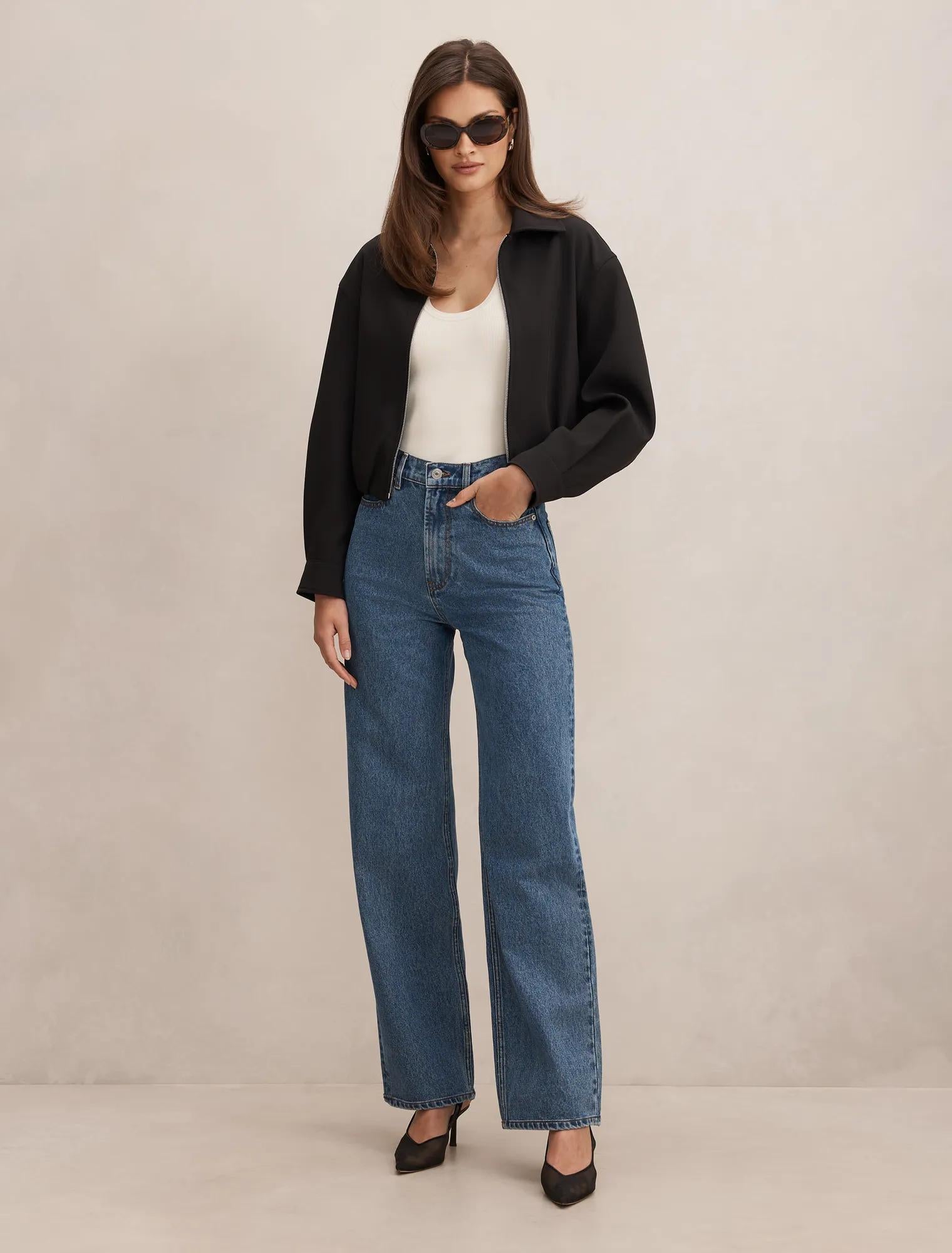 Alexia Top Collar Jacket Black