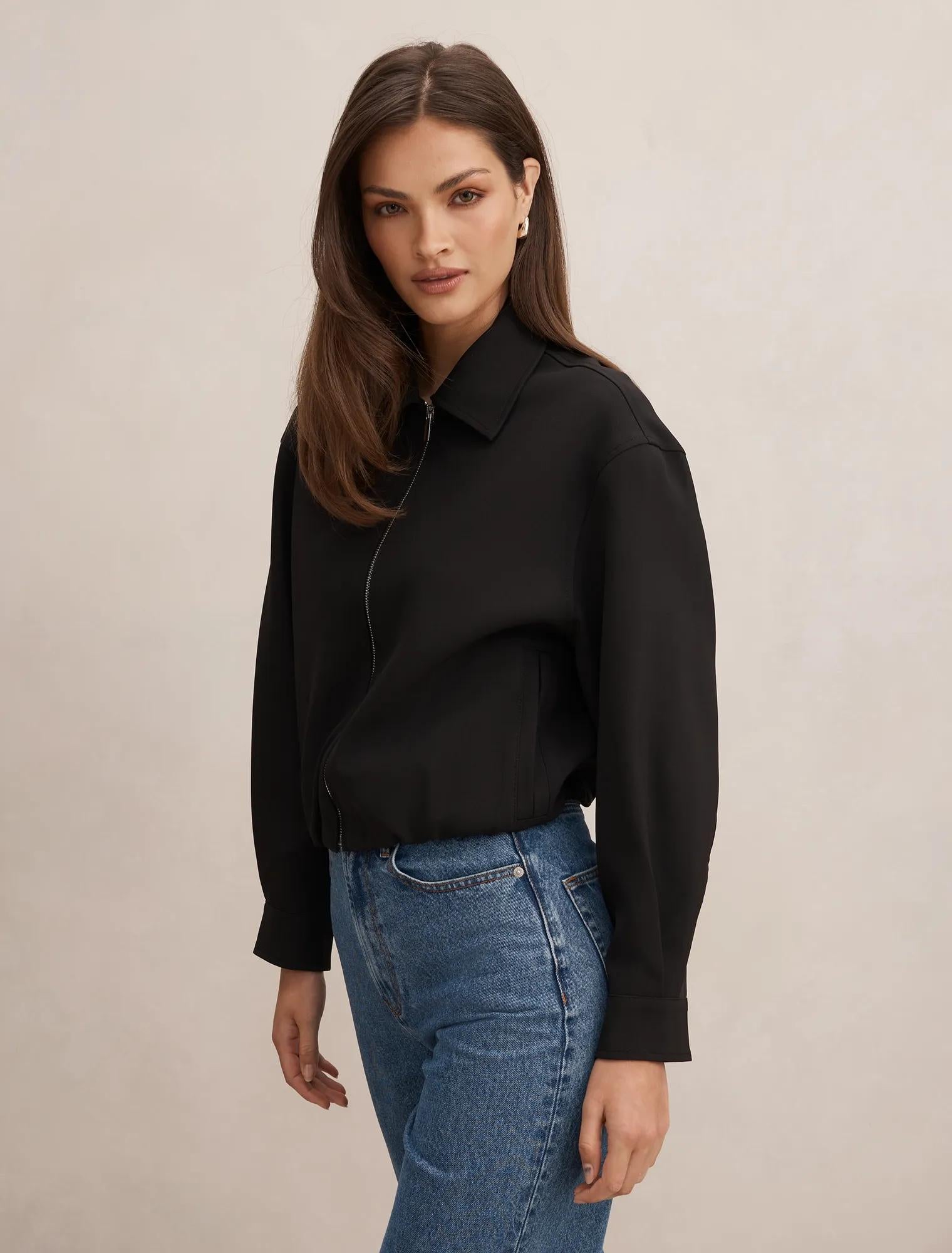 Alexia Top Collar Jacket Black