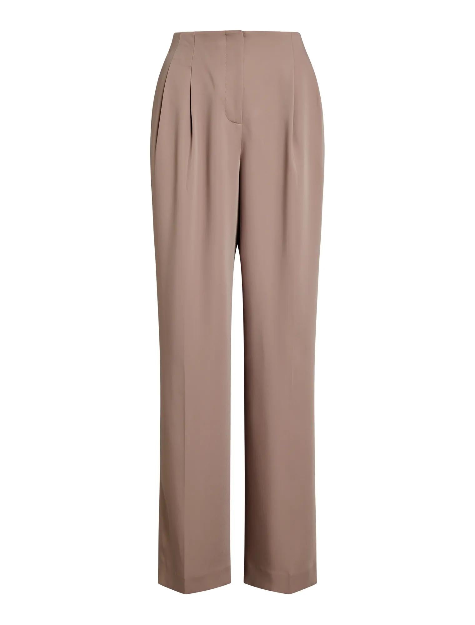 Julia Pleated Waist Wide Leg Pants Soft Mocha Set_mannequin