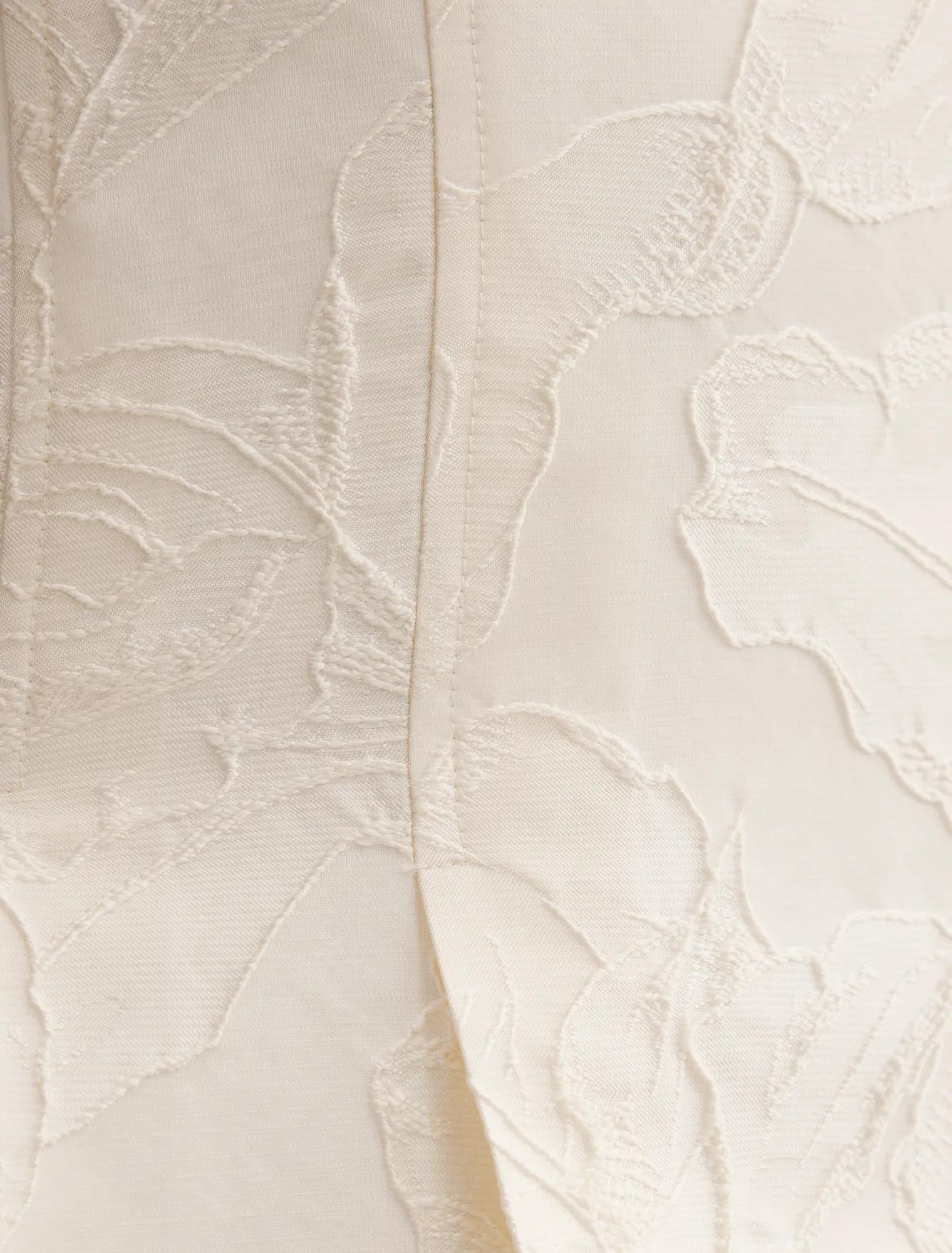 Lily Scoop Jacquard Midi Dress Porcelain