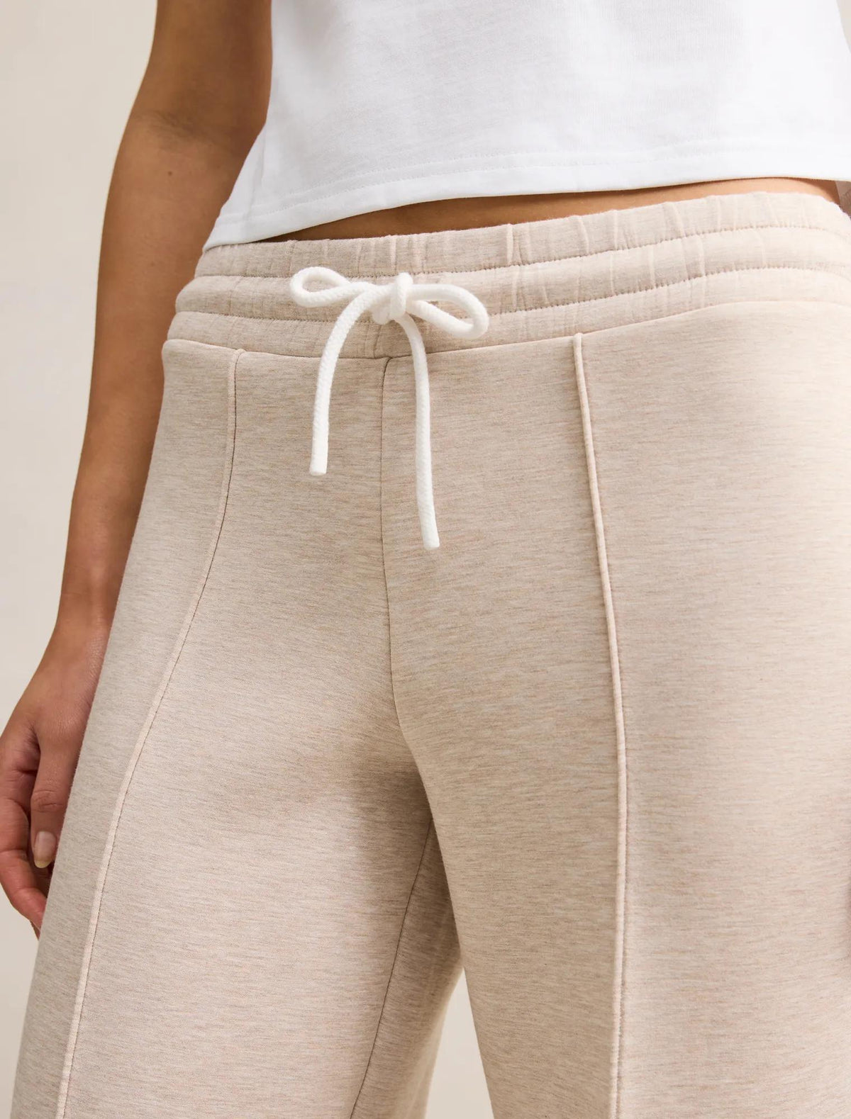 Tiana Wide Leg Track Pant Cream Colour Block