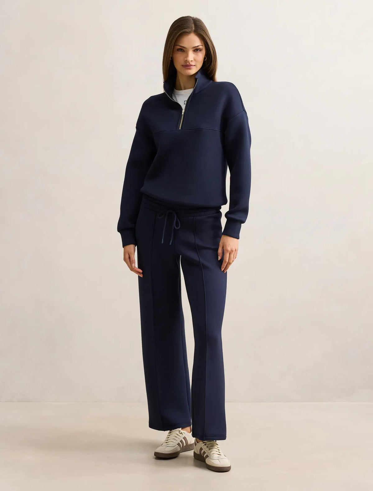 Tiana Wide Leg Track Pant Navy
