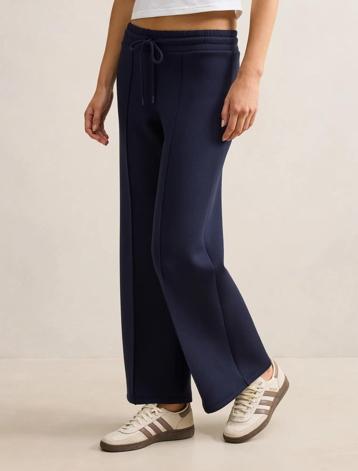 Tiana Wide Leg Track Pant Navy