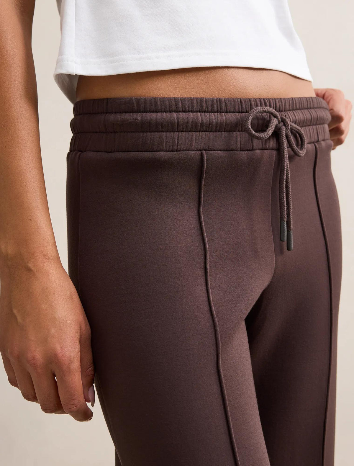 Tiana Wide Leg Track Pants Dark Chocolate