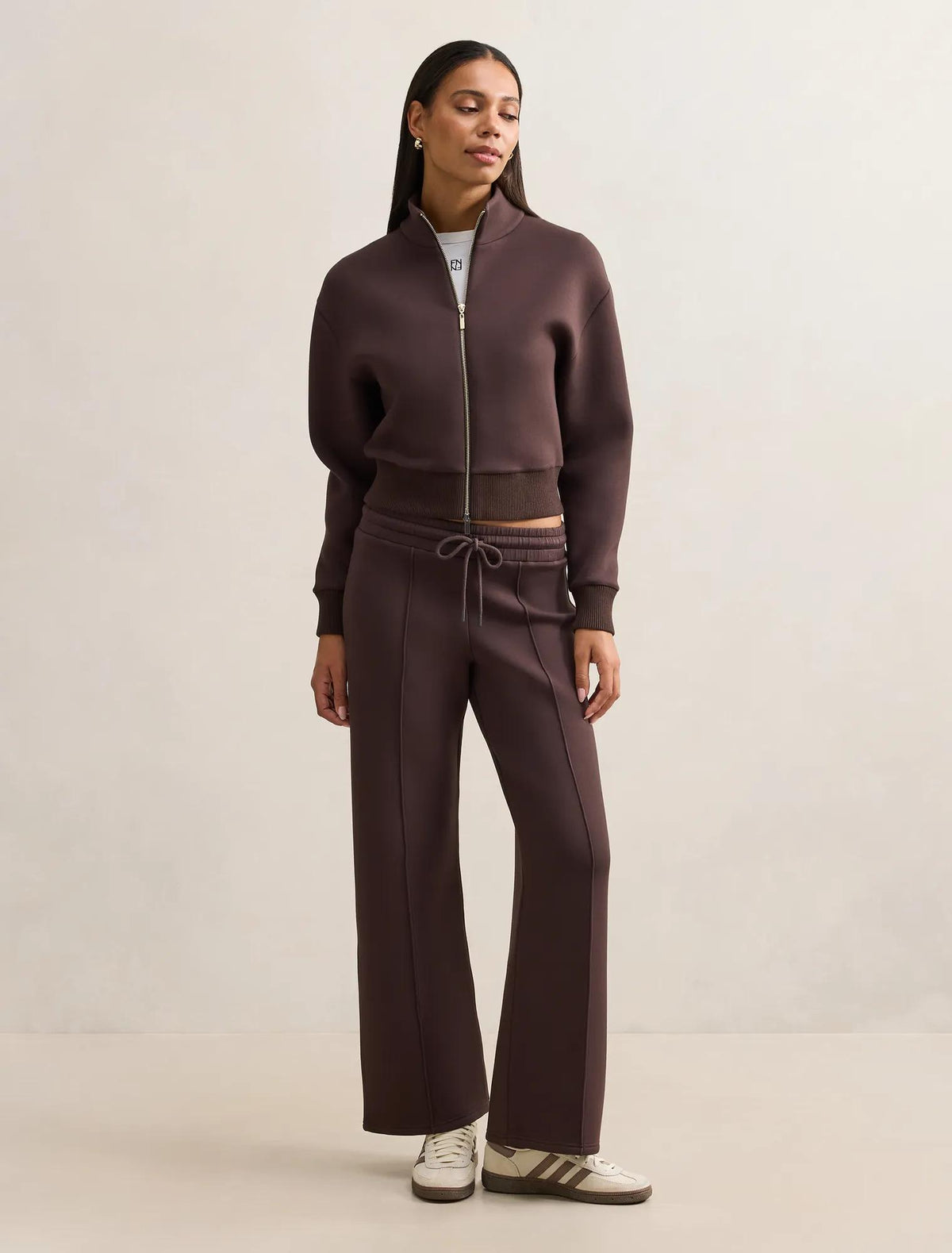 Tiana Wide Leg Track Pants Dark Chocolate