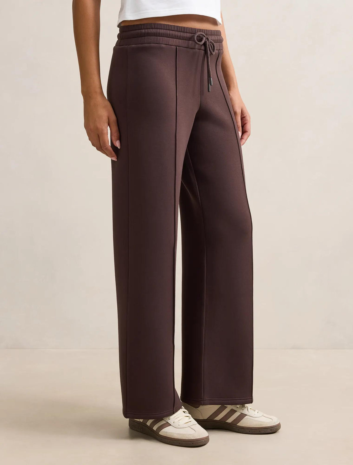 Tiana Wide Leg Track Pants Dark Chocolate