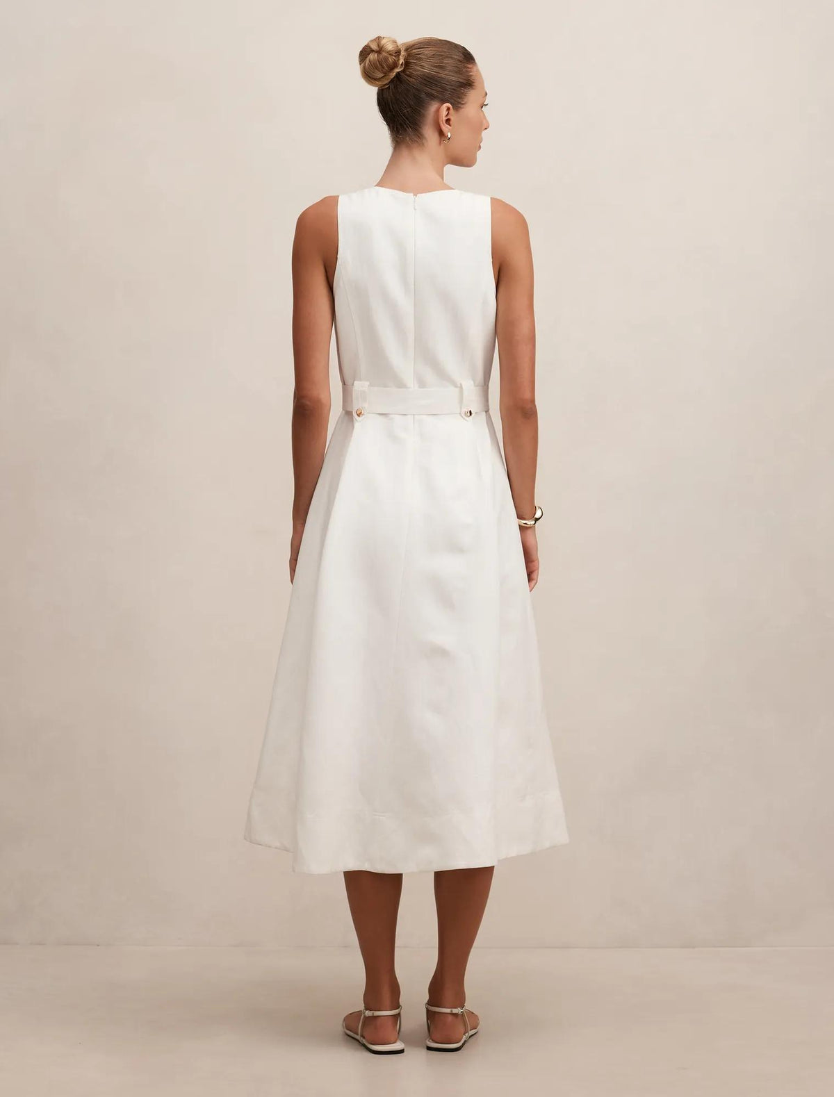 Priscilla Button Down Midi Porcelain