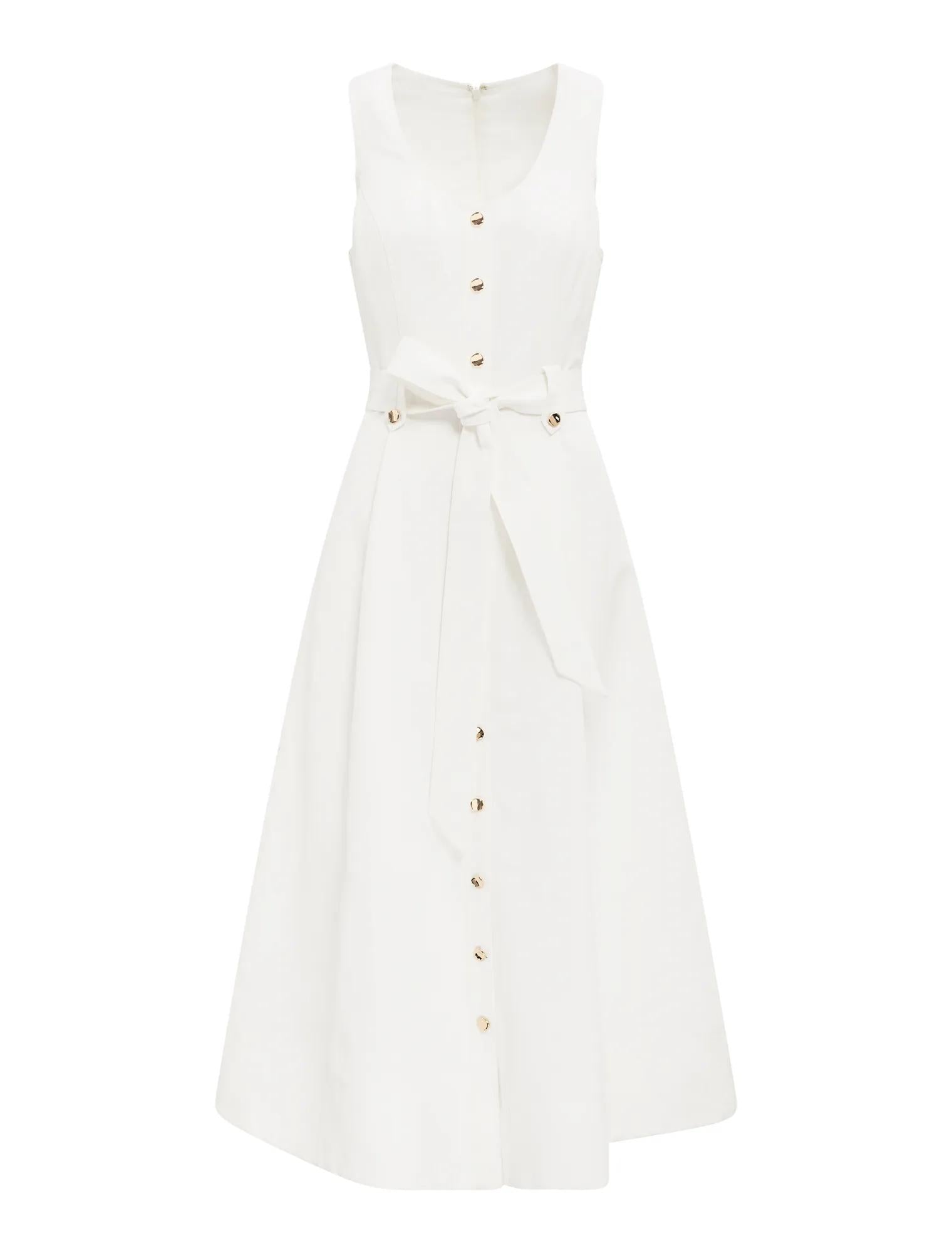 Priscilla Button Down Midi Porcelain_mannequin
