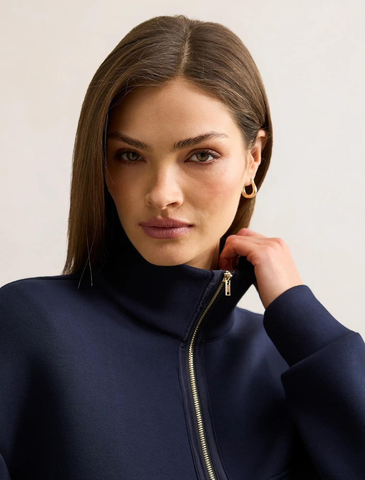 Lya Lounge Satin Trim Jumper Navy