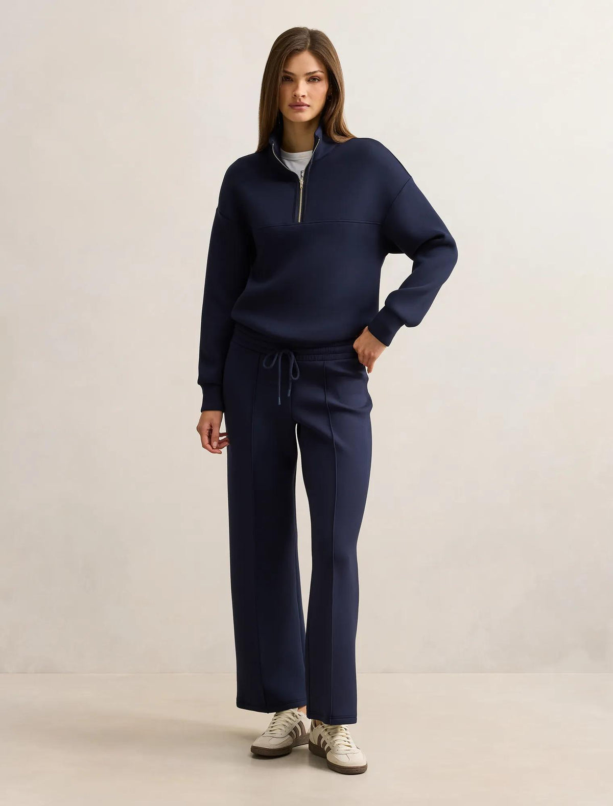 Lya Lounge Satin Trim Jumper Navy