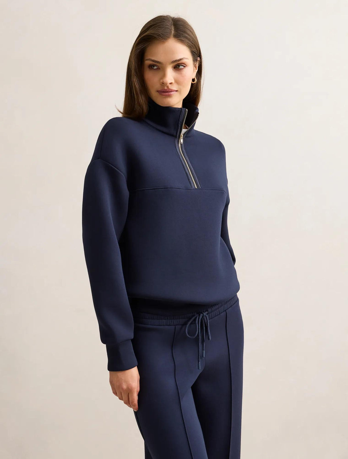 Lya Lounge Satin Trim Jumper Navy
