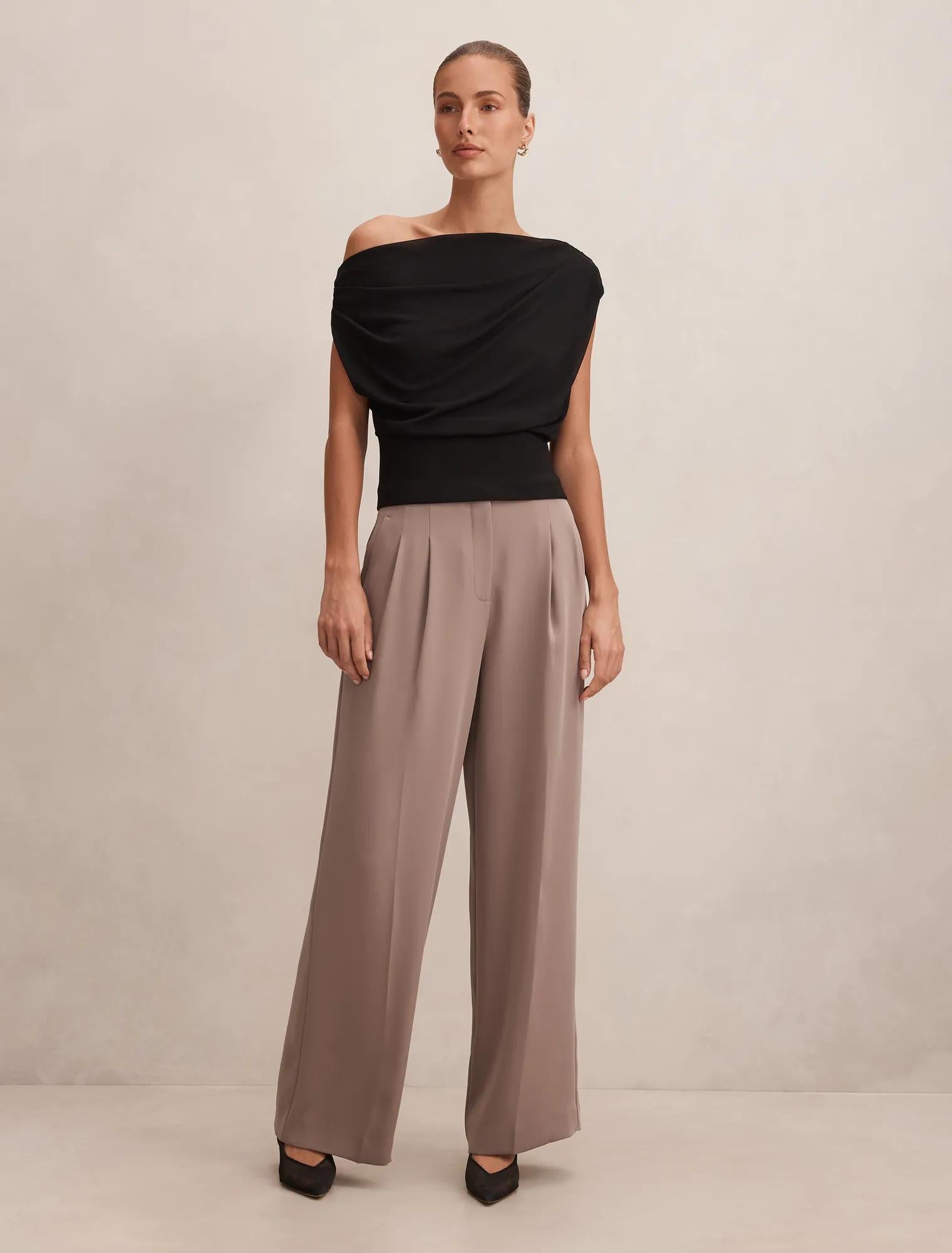 Kenna Tipped Mesh Top Black