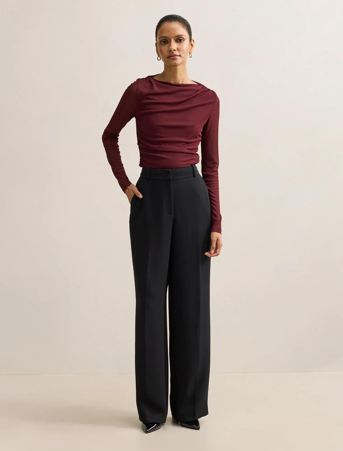 Dahlia Petite Straight Leg Pant Black
