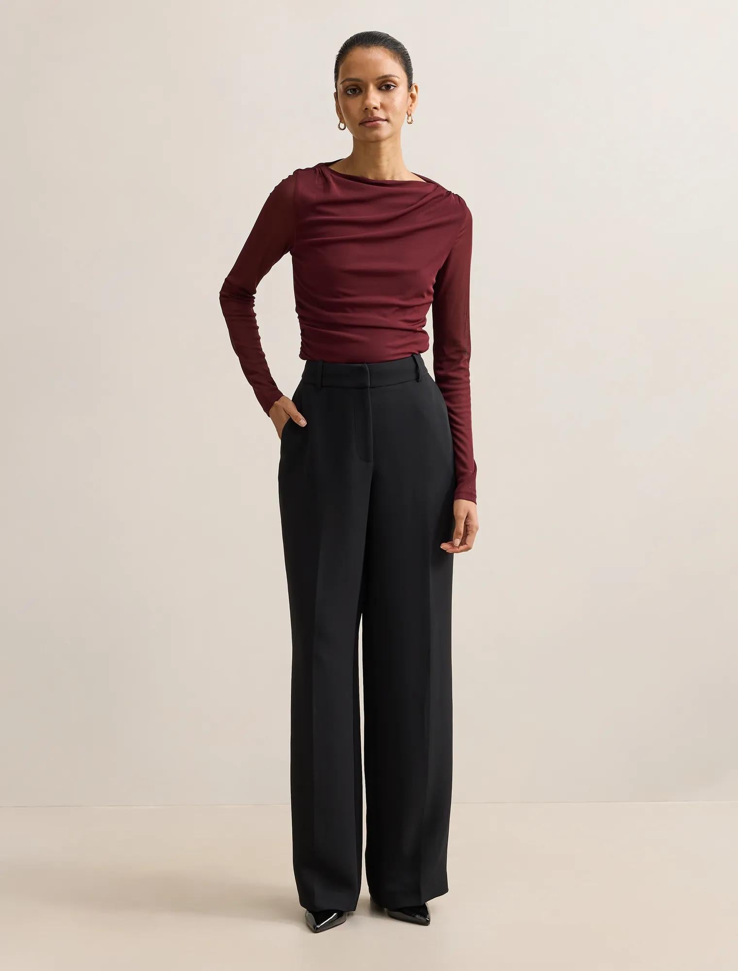 Dahlia Petite Straight Leg Pant Black