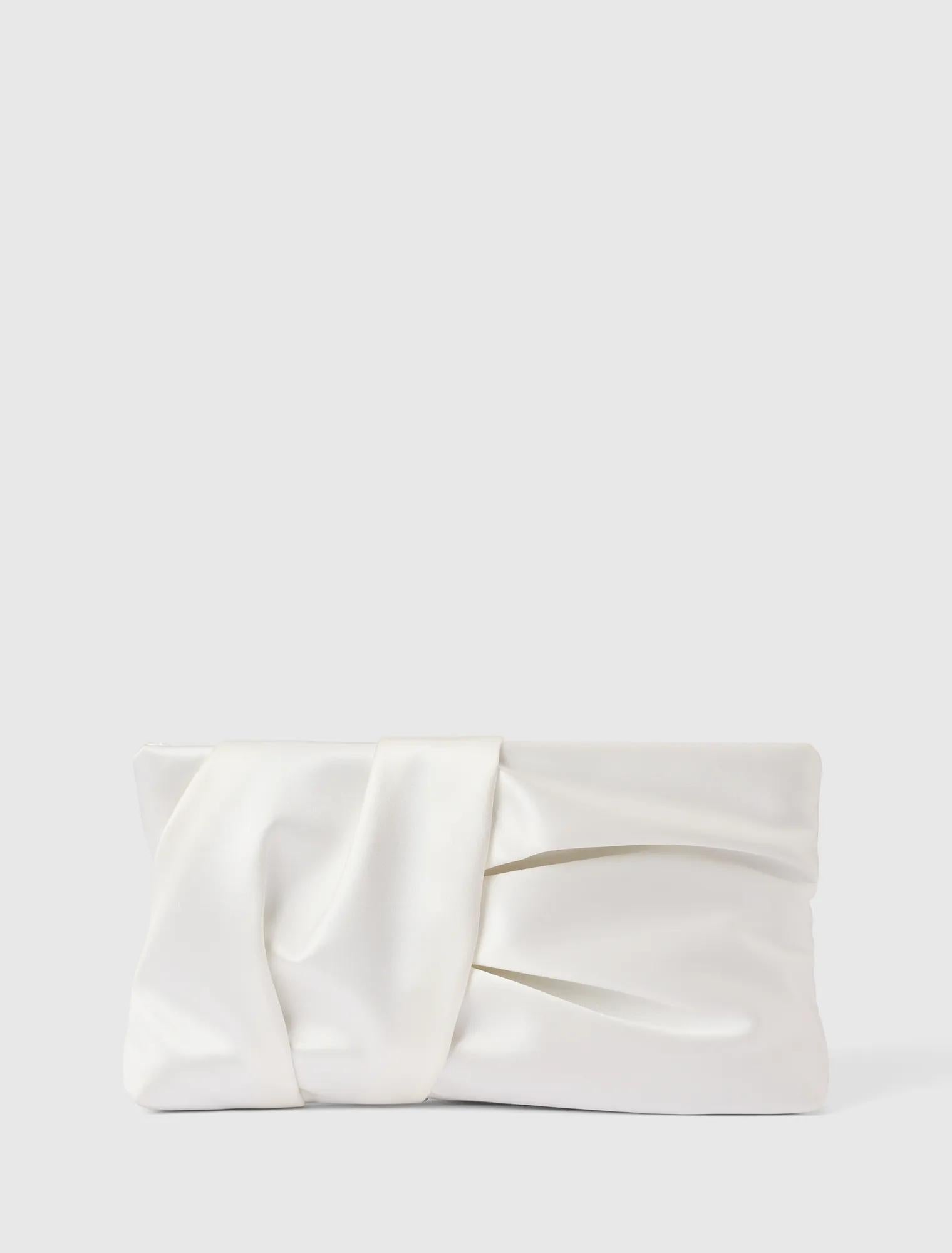 Tyla Twist Clutch Ivory_mannequin