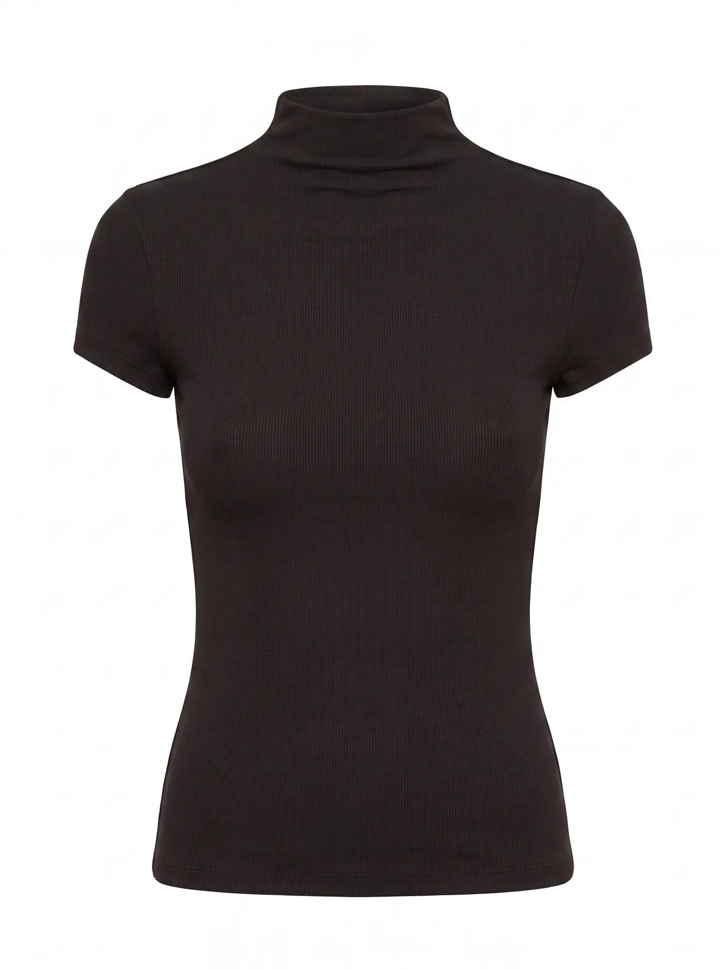 Ruby Grown On Neck Baby Tee Black_mannequin