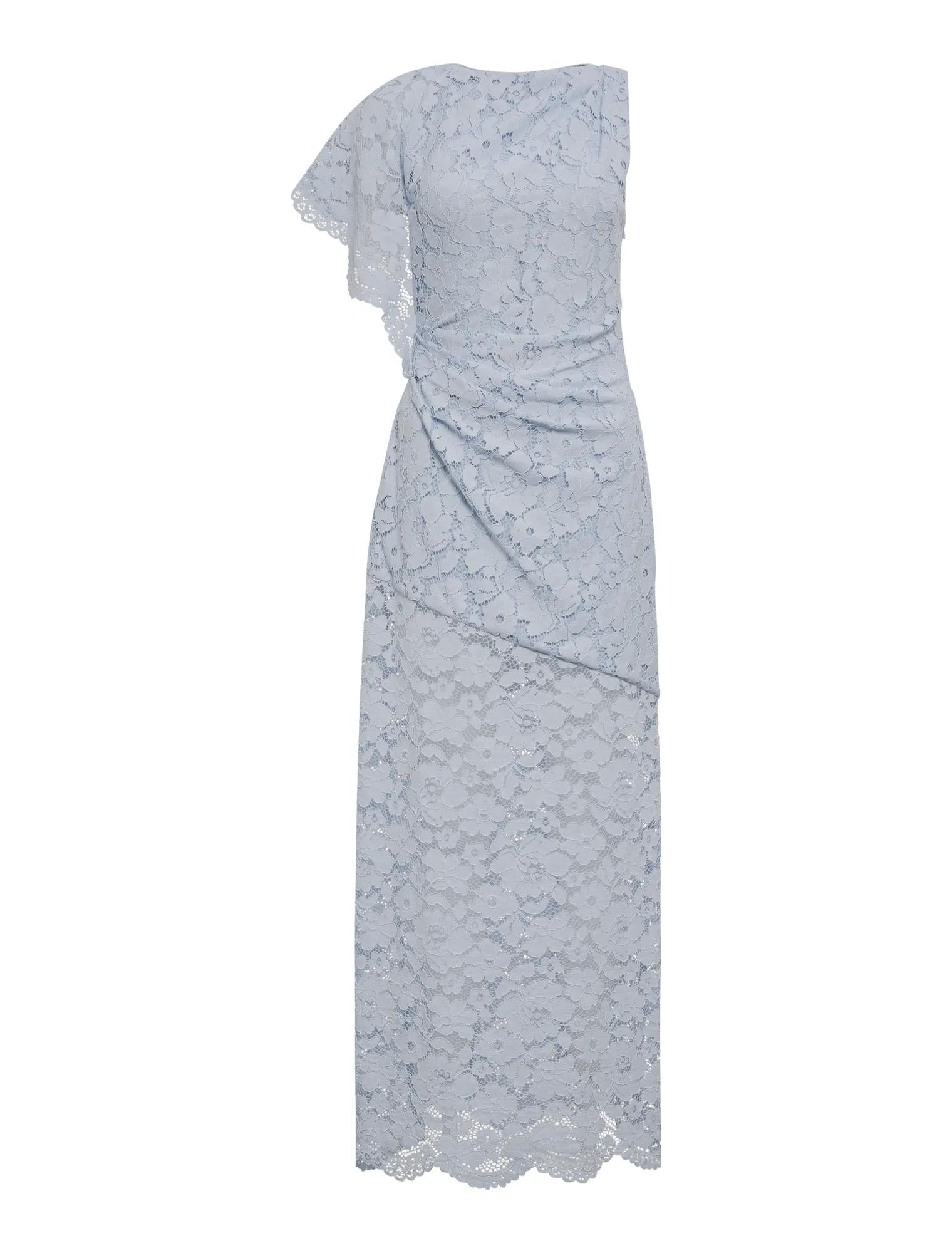 Livvie Asymmetric Lace Maxi Dress Powder Blue_mannequin