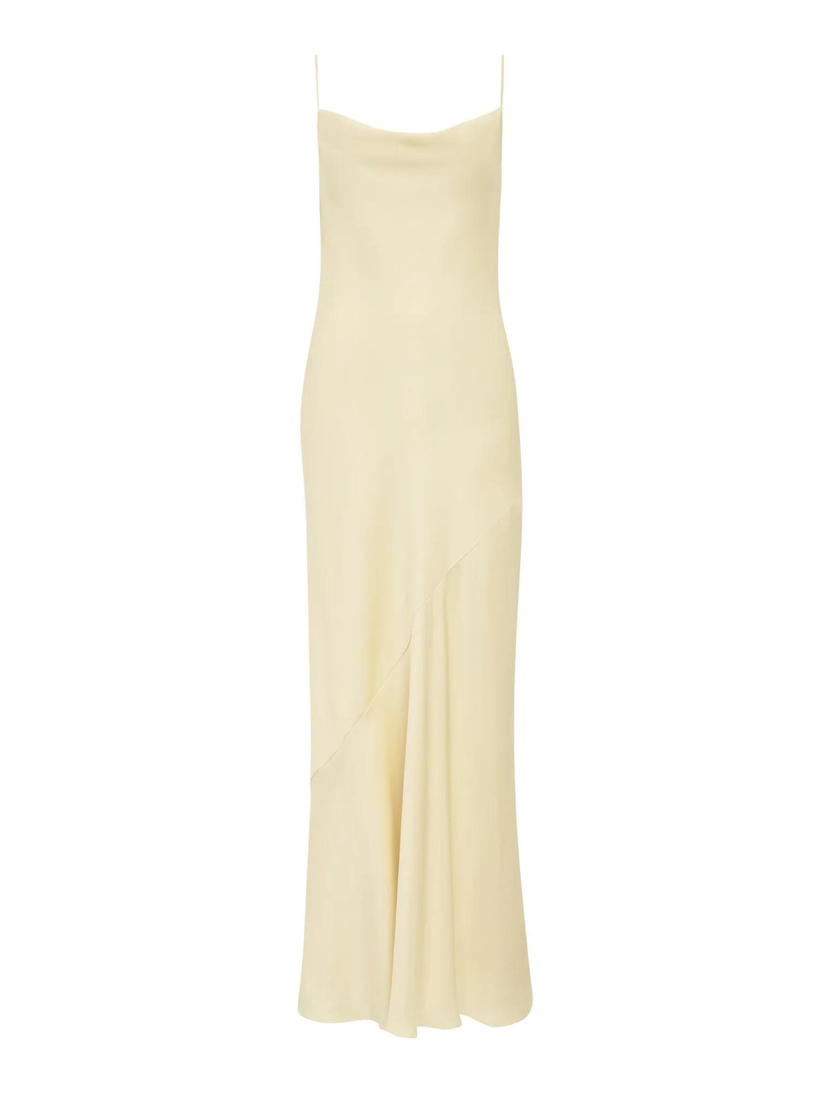 Amery 3D Floral Satin Maxi Dress Soft Yellow_mannequin