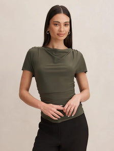 Stormi Spliced Shoulder Top Thyme