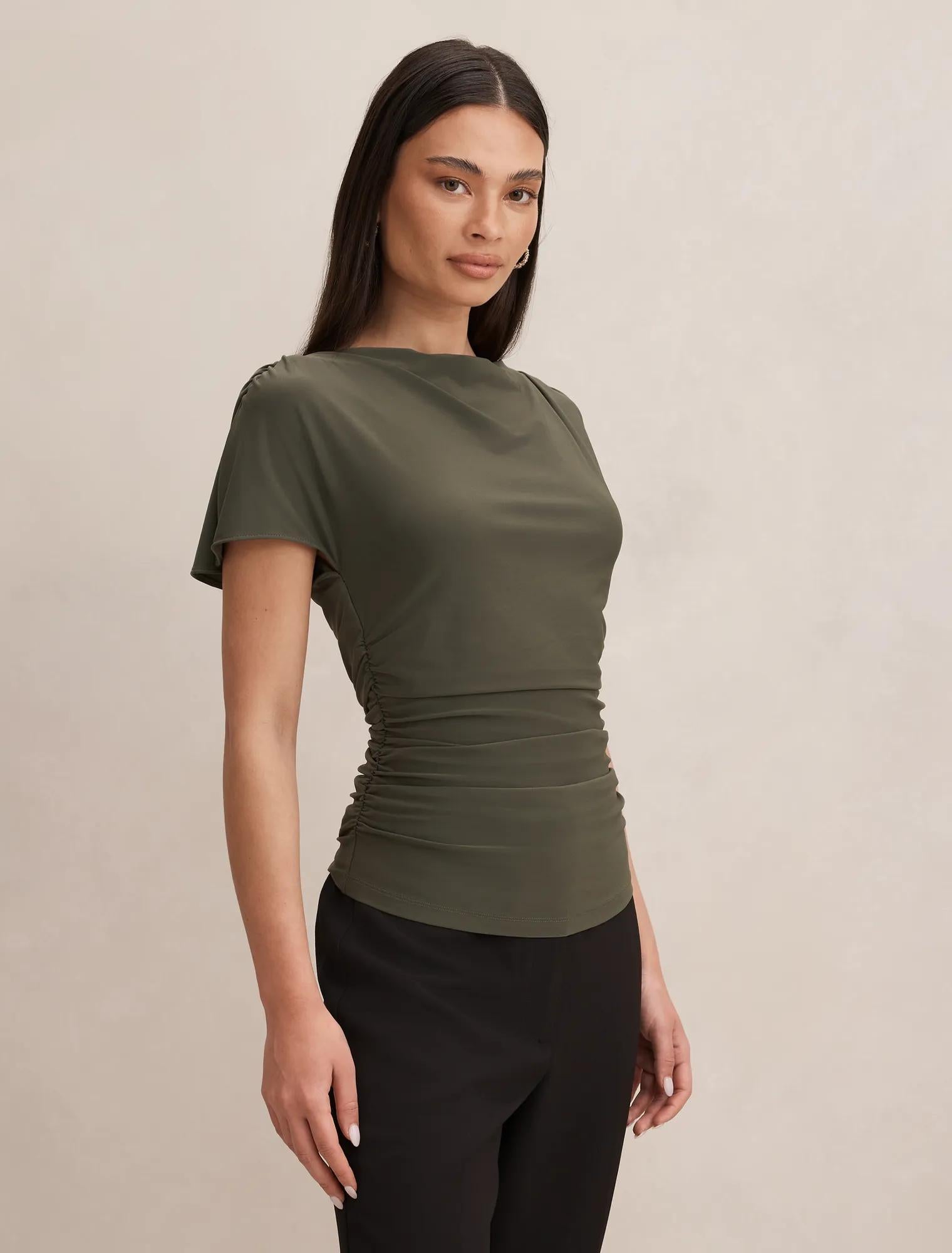 Stormi Spliced Shoulder Top Thyme