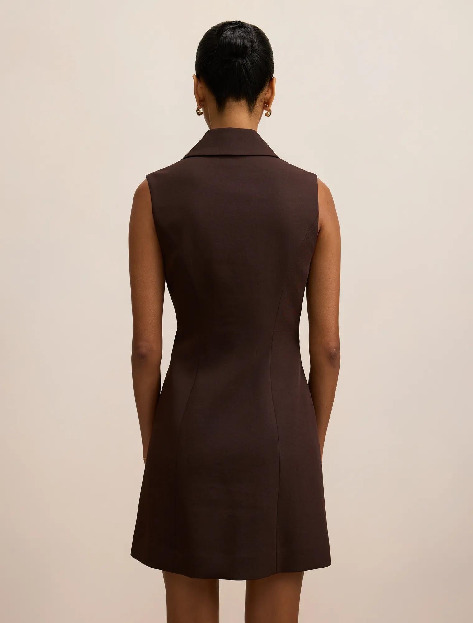 Winslet Petite Wrap Blazer Mini Dark Chocolate