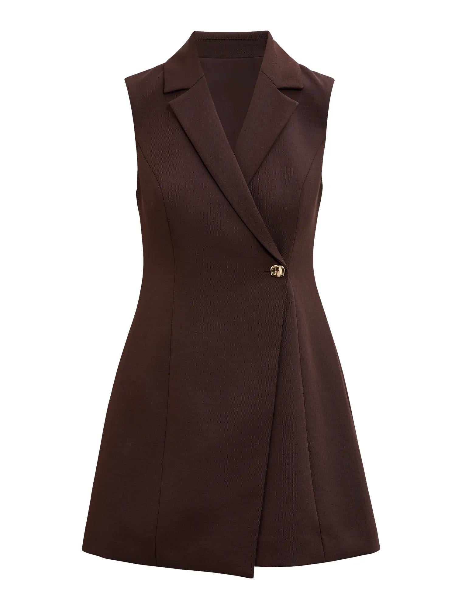 Winslet Petite Wrap Blazer Mini Dark Chocolate